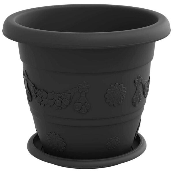 Növénycserép 24 db Fekete Ø 26 x 21.5 cm Műanyag