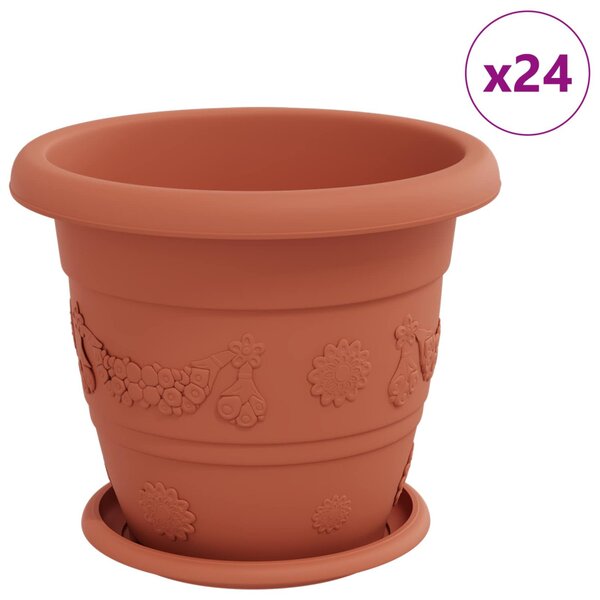 Növénycserép 24 db Tégla Vörös Ø 26 x 21.5 cm Műanyag