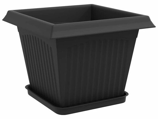 Növénycserép 6 db Fekete Műanyag