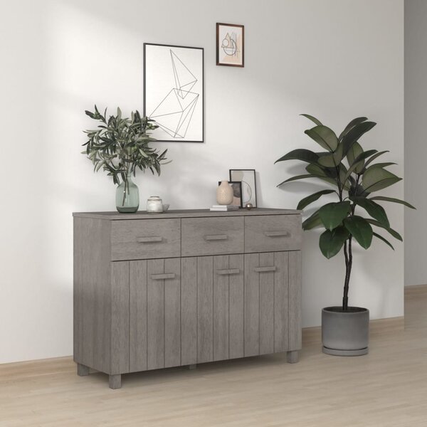 HAMAR világosszürke tömör fenyőfa tálalószekrény 113x40x80 cm