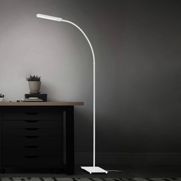 Briloner LED állólámpa Servo, fényerőszabályzó, CCT, fehér, dimmelhető, Fehér / opál, Dolgozószoba / Iroda, fém, Modern