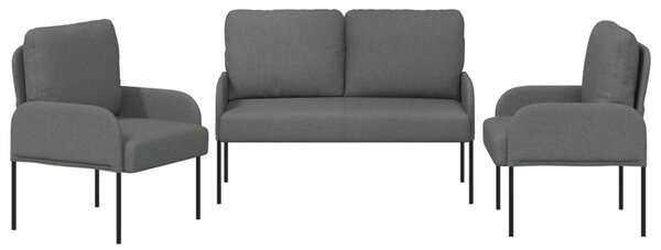 VidaXL Ülőgarnitúrák 3 pcs Sötétszürke 115 x 56 x 80 cm Furnér