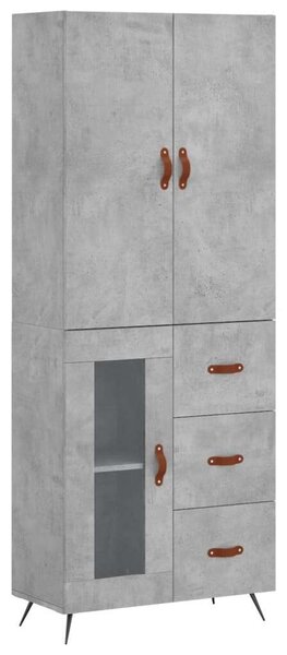 Modern Magas Szekrény - Beton Szürke - 180 cm