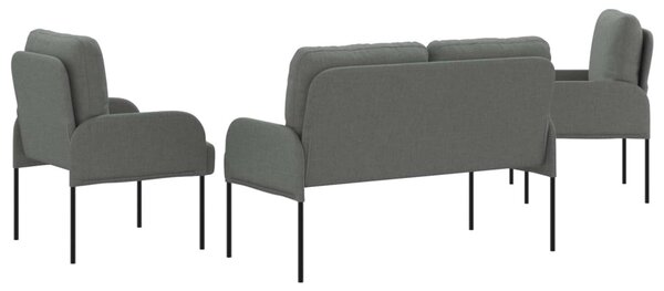 VidaXL Ülőgarnitúrák 3 pcs Sötétszürke 115 x 56 x 80 cm Furnér