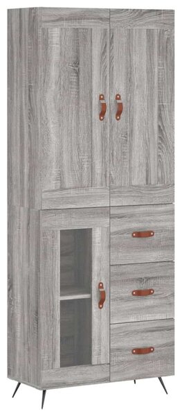 Szürke sonoma szerelt fa magasszekrény 69,5 x 34 x 180 cm