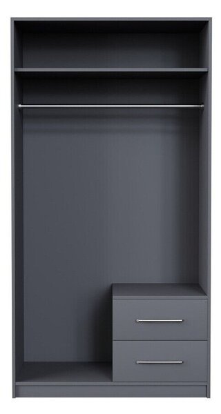 Gardróbszekrény Cavmero 104, Laminált forgácslap, 190x100x56cm, Antracit