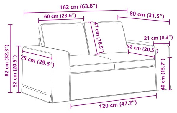VidaXL Kanapé Szett 2 pcs Világosszürke 162 x 80 x 82 cm szövet