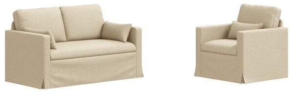 VidaXL Kanapé Szett 2 pcs Krém 139 x 78 x 80 cm szövet