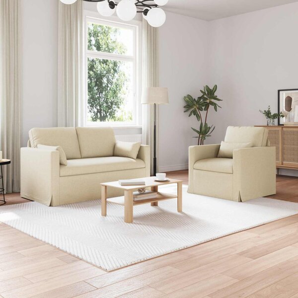 VidaXL Kanapé Szett 2 pcs Krém 139 x 78 x 80 cm szövet