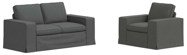 VidaXL Kanapé Szett 2 pcs Sötétszürke 162 x 80 x 82 cm szövet
