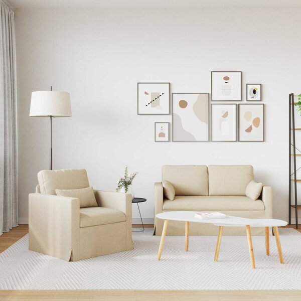 VidaXL Kanapé Szett 2 pcs Krém 139 x 78 x 80 cm szövet