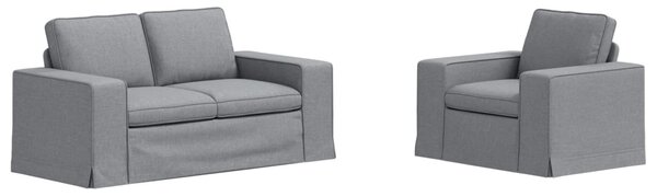 VidaXL Kanapé Szett 2 pcs Világosszürke 162 x 80 x 82 cm szövet