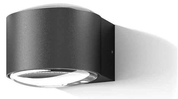 CMD LED kültéri fali lámpa 9029 üveglencsével, Fekete, Alumínium, Modern