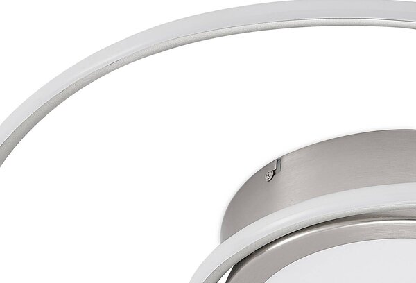 Lindby Bovia LED mennyezeti lámpa, CCT, sza., nik., dimmelhető, Alu / szürke / cink, Nappali / Étkező, Alumínium, Modern