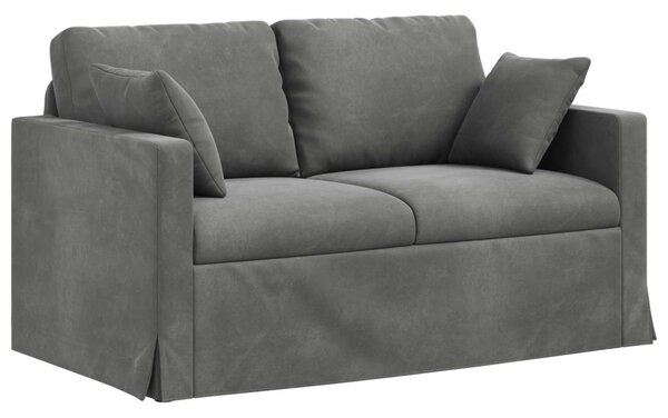 VidaXL Kanapé Szett 2 pcs Sötétszürke 138 x 78 x 80 cm Bársony