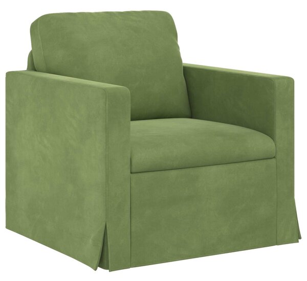 VidaXL Kanapé Szett 2 pcs Világos zöld 198 x 78 x 80 cm Bársony