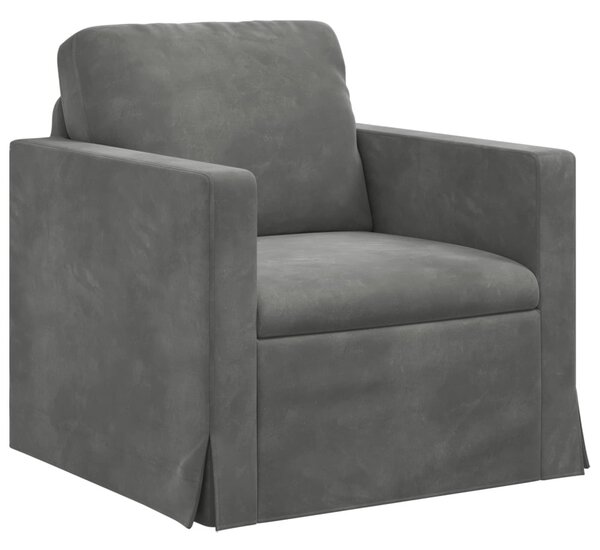 VidaXL Kanapé Szett 2 pcs Sötétszürke 138 x 78 x 80 cm Bársony