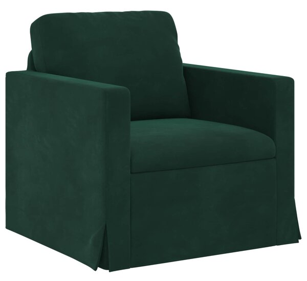 VidaXL Kanapé Szett 2 pcs Sötétzöld 158 x 78 x 80 cm Bársony