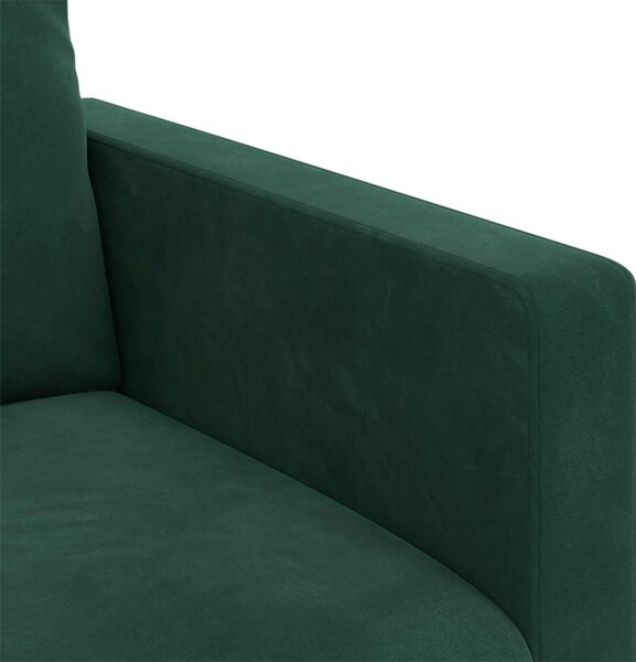 VidaXL Kanapé Szett 2 pcs Sötétzöld 158 x 78 x 80 cm Bársony