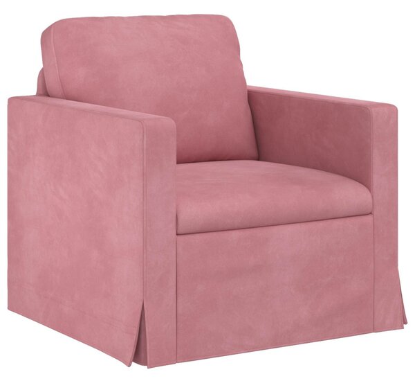 VidaXL Kanapé Szett 2 pcs Rózsaszín 138 x 78 x 80 cm Bársony