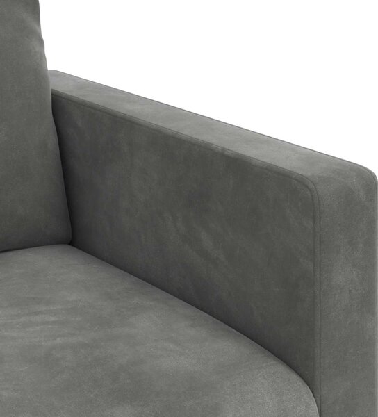 VidaXL Kanapé Szett 2 pcs Sötétszürke 138 x 78 x 80 cm Bársony