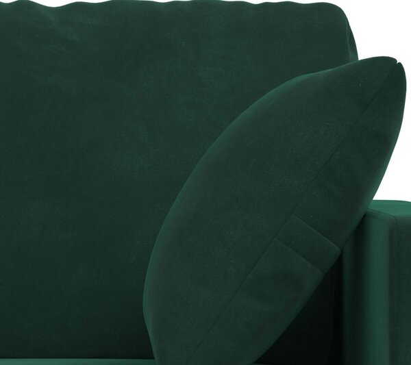 VidaXL Kanapé Szett 2 pcs Sötétzöld 158 x 78 x 80 cm Bársony