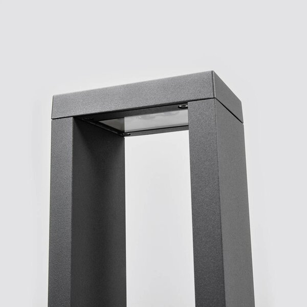 Lucande Jupp LED ösvény lámpa, 60 cm, antracit, fém, IP54, Fekete, Alumínium, Modern