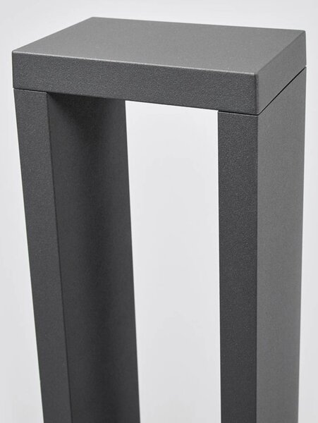 Lucande Jupp LED ösvény lámpa, 60 cm, antracit, fém, IP54, Fekete, Alumínium, Modern