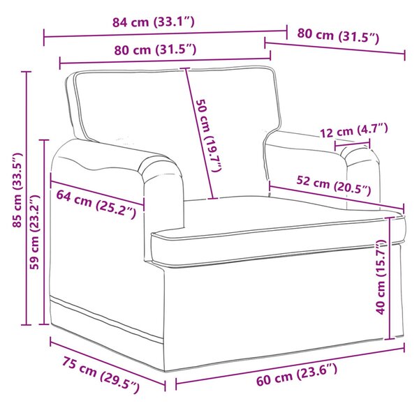 VidaXL Kanapé Szett 2 pcs Tópszínű 201 x 80 x 85 cm szövet