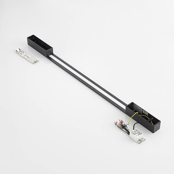 Arcchio Ivano LED fali lámpa, 91 cm, fekete, Fekete, Folyosó, Alumínium, Modern