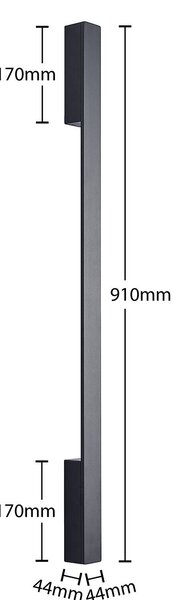 Arcchio Ivano LED fali lámpa, 91 cm, fekete, Fekete, Folyosó, Alumínium, Modern