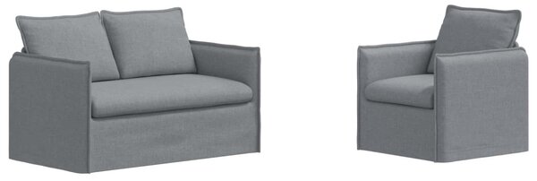 VidaXL Kanapé Szett 2 pcs Világosszürke 136 x 82 x 85 cm Szövet