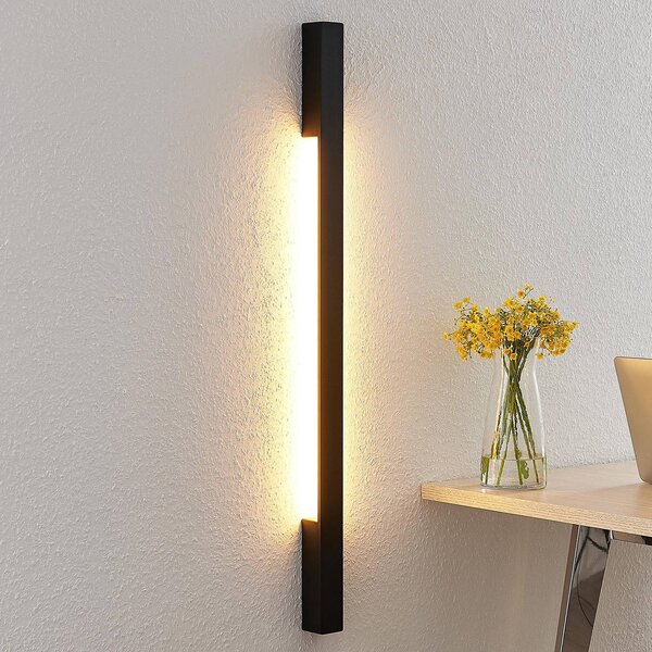 Arcchio Ivano LED fali lámpa, 91 cm, fekete, Fekete, Folyosó, Alumínium, Modern