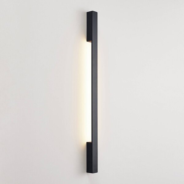Arcchio Ivano LED fali lámpa, 91 cm, fekete, Fekete, Folyosó, Alumínium, Modern