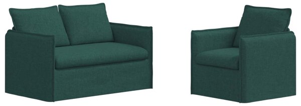 VidaXL Kanapé Szett 2 pcs Sötétzöld 136 x 82 x 85 cm Szövet