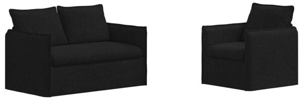 VidaXL Kanapé Szett 2 pcs Fekete 136 x 82 x 85 cm Szövet
