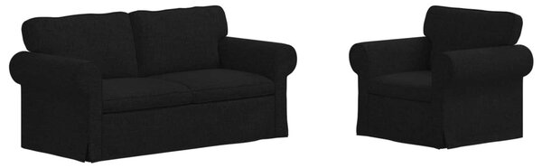 VidaXL Kanapé Szett 2 pcs Fekete 175 x 82 x 80 cm szövet