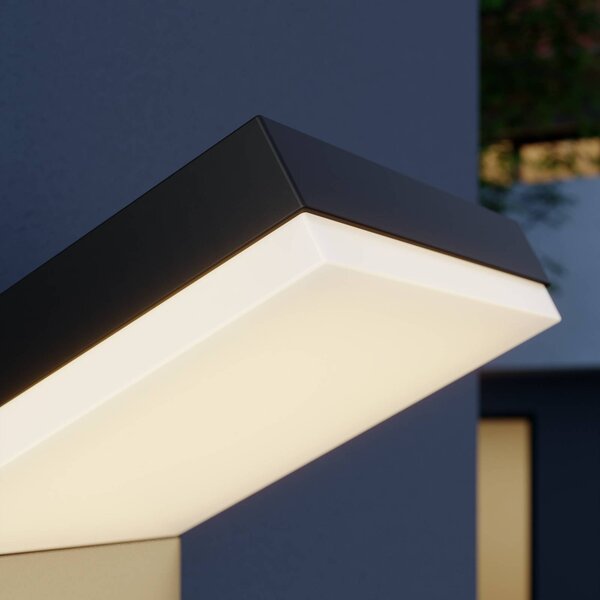 Arcchio LED kültéri fali lámpa Yolena, érzékelő, antracit, alumínium, Fekete, Alumínium, Modern