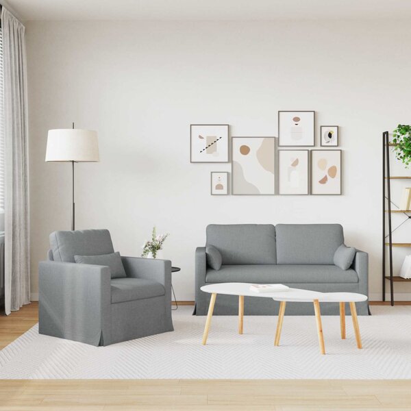 VidaXL Kanapé Szett 2 pcs Világosszürke 158 x 78 x 80 cm szövet