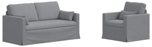 VidaXL Kanapé Szett 2 pcs Világosszürke 158 x 78 x 80 cm szövet