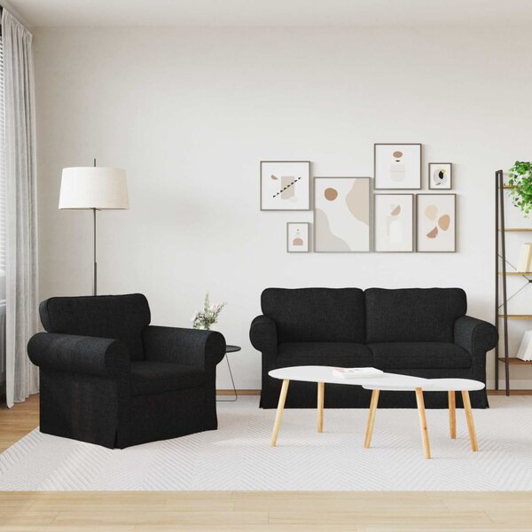 VidaXL Kanapé Szett 2 pcs Fekete 175 x 82 x 80 cm szövet
