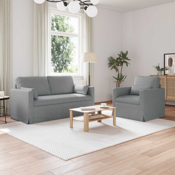 VidaXL Kanapé Szett 2 pcs Világosszürke 158 x 78 x 80 cm szövet