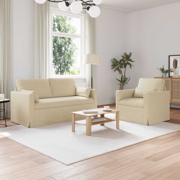 VidaXL Kanapé Szett 2 pcs Krém 158 x 78 x 80 cm szövet