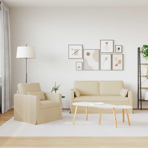 VidaXL Kanapé Szett 2 pcs Krém 158 x 78 x 80 cm szövet
