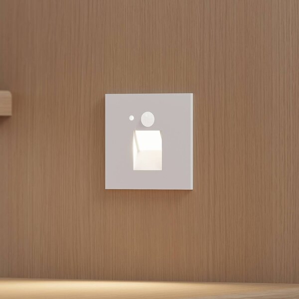 Arcchio LED-es süllyesztett lámpa Neru, 7 cm, fehér, szögletes, érzékelővel, Fehér / opál, Nappali / Étkező, Alumínium, Modern