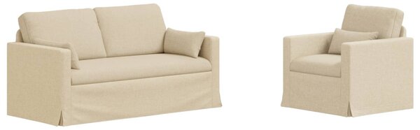 VidaXL Kanapé Szett 2 pcs Krém 158 x 78 x 80 cm szövet