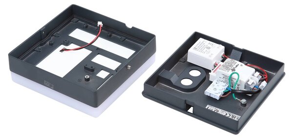 Lucande LED mennyezeti lámpa Thilo, 16cm, antracit, érzékelő, IP54, Műanyag, Modern