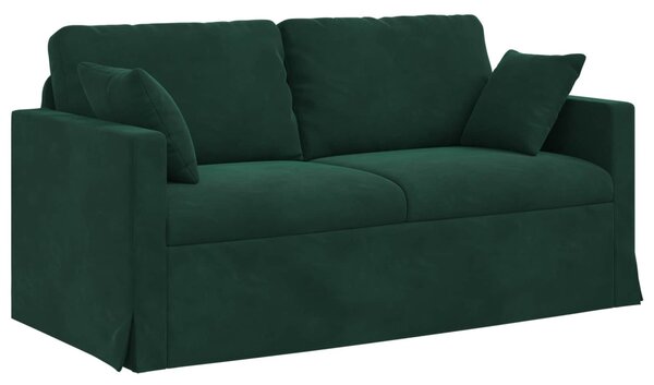 VidaXL Kanapé Szett 2 pcs Sötétzöld 158 x 78 x 80 cm Bársony