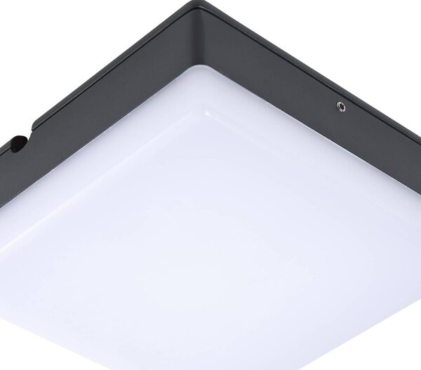 Lucande LED mennyezeti lámpa Thilo, 16cm, antracit, érzékelő, IP54, Műanyag, Modern