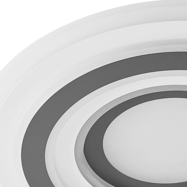 Lindby LED mennyezeti lámpa Jazmina, 50 cm, CCT, távirányítóval, dimmelhető, Fekete, Nappali / Étkező, Műanyag, Modern